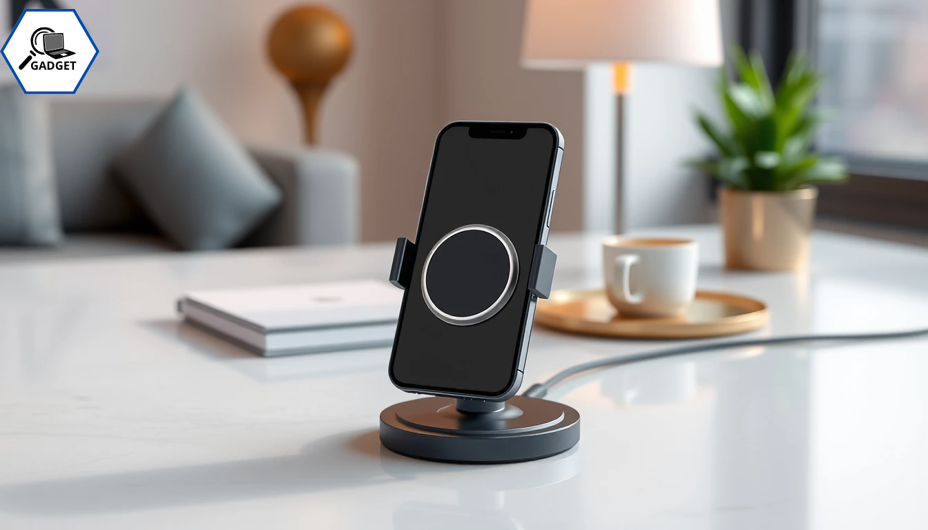 Magnetic phone holder with wireless charging