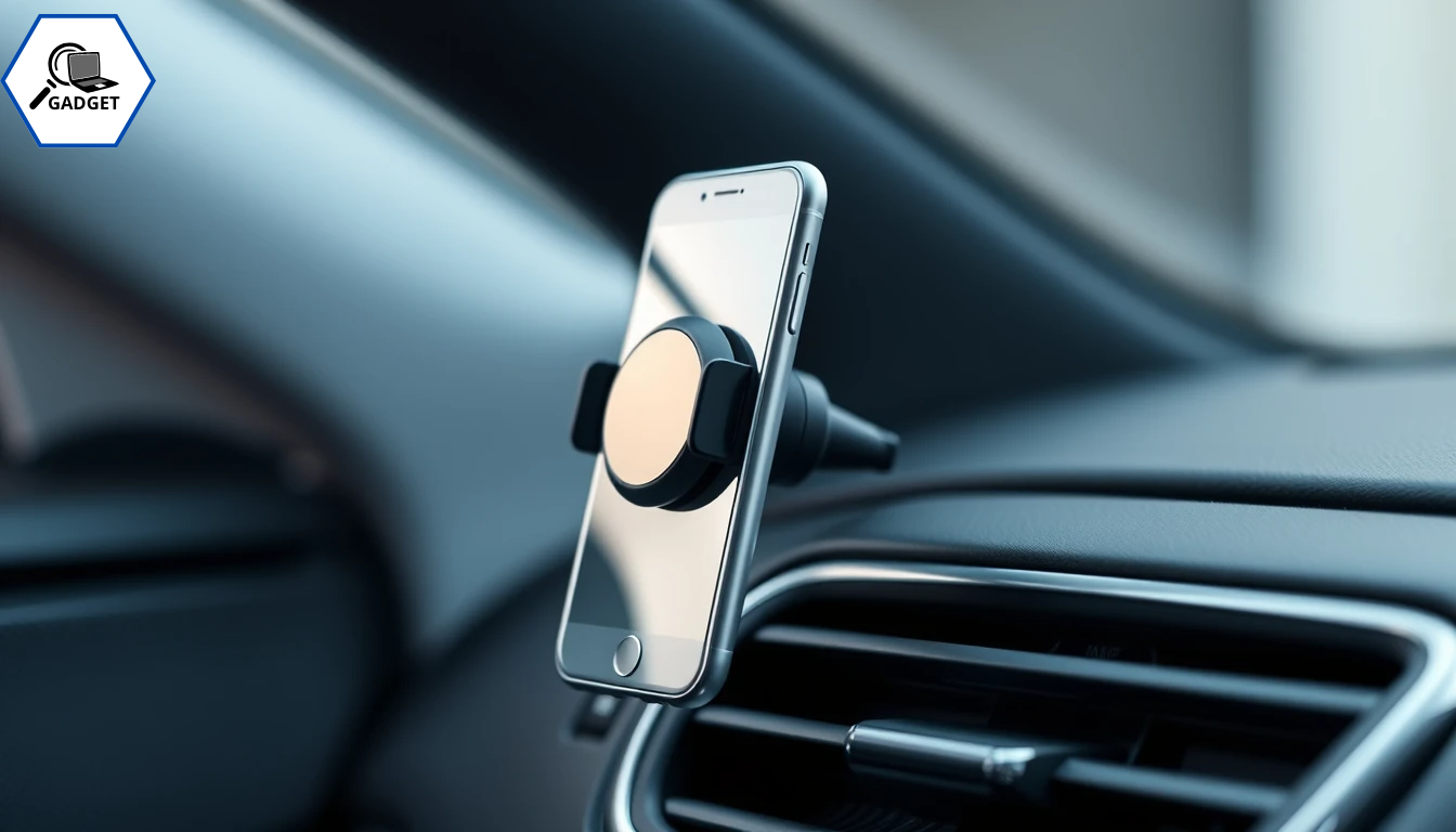 Magnetic phone holder mounted on car vent